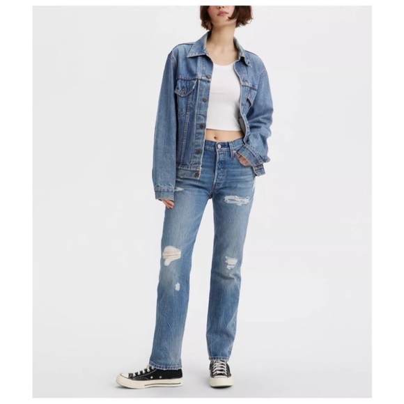 Levi’s 501 RARE Selvage Women's Sz 24 White Oak Cone Mills Denim High Rise Jeans - Picture 2 of 12